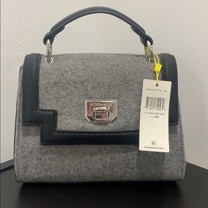 BCBG Heather Grey with black Handbag/Crossover bag
